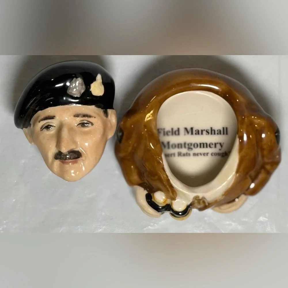 Kevin Francis Face Pot Field Marshall Montgomery Military Dad Signed Rare 2.5" - Picture 7 of 8